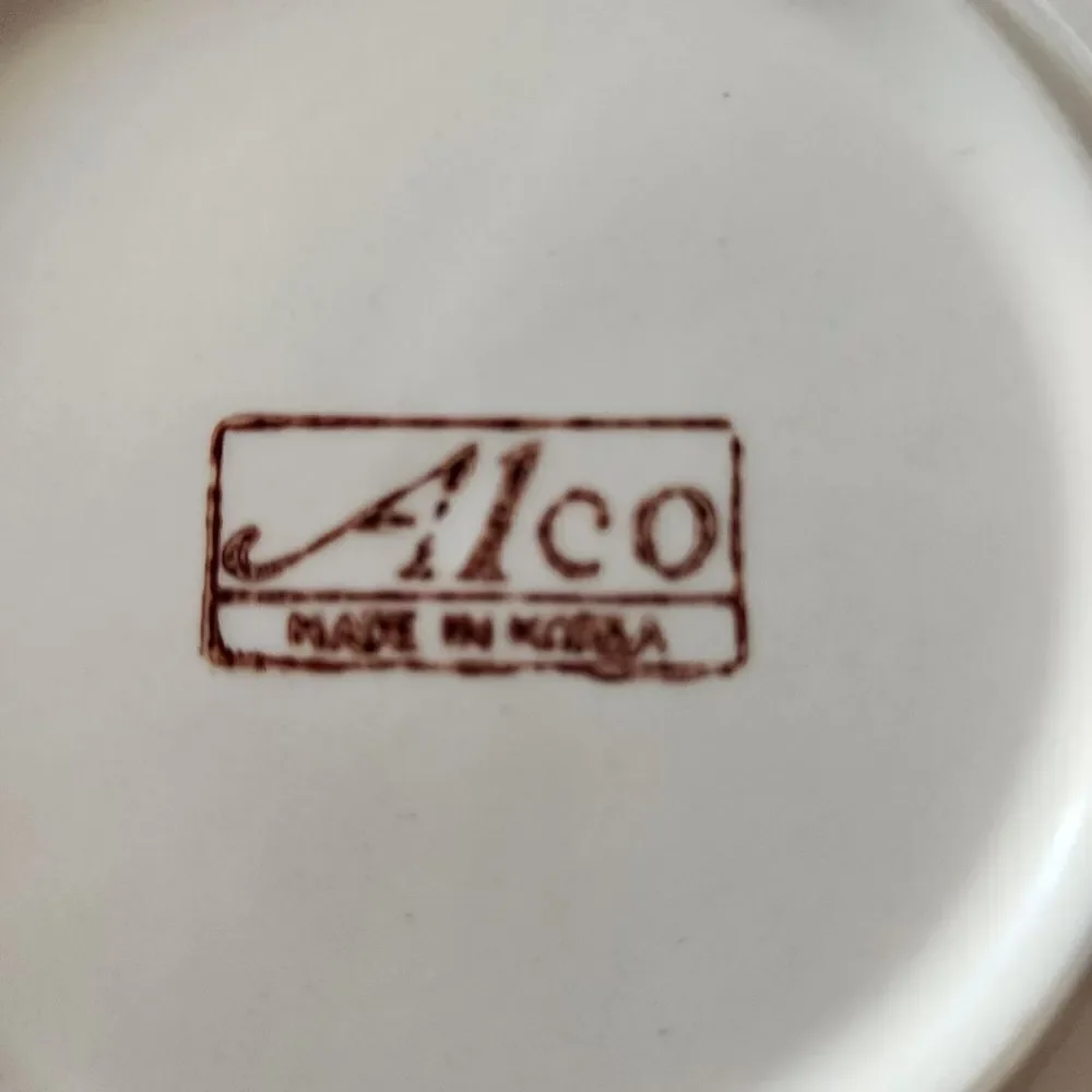Set of Two Vintage Alco 7 Inch Hand Painted Cereal Bowls Made in